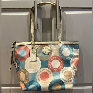 COACH Sateen Circles soho tote bag